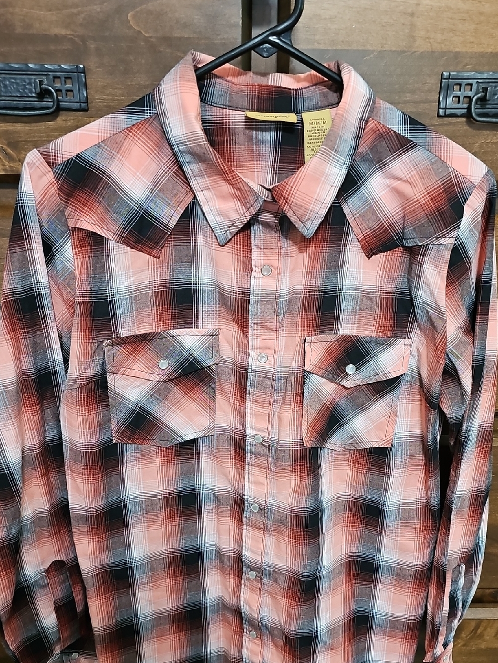 Wrangler Western Cowboy Plaid Shirt
